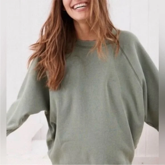 24. | aerie | Sage Green | Distressed Oversized Sweater - Picture 2 of 6